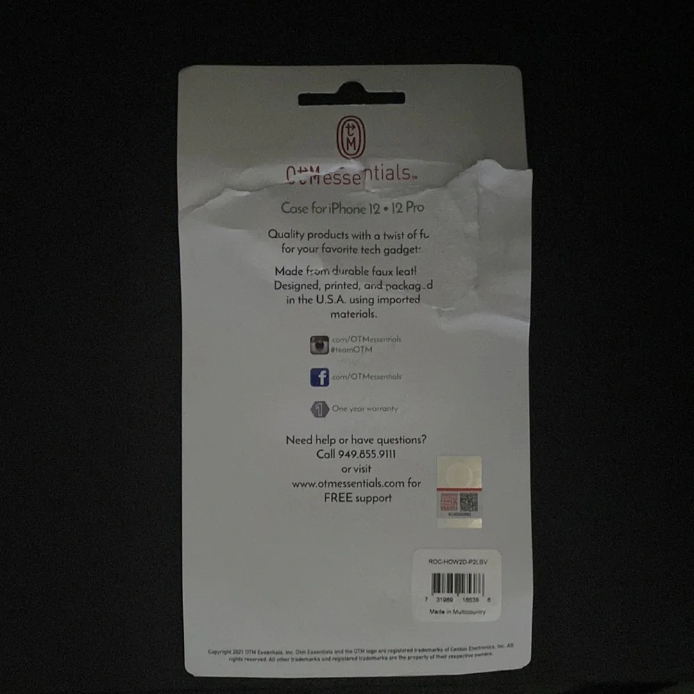 OTM Essentials Leather Case for iPhone 12 • 12 Pro, “Howard University 1867” NWT